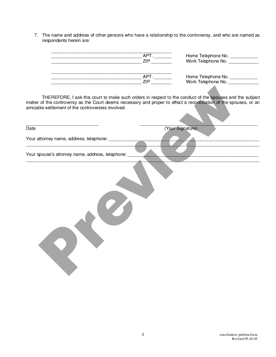 page 4 Petition for Conciliation - Pima County Required Form preview