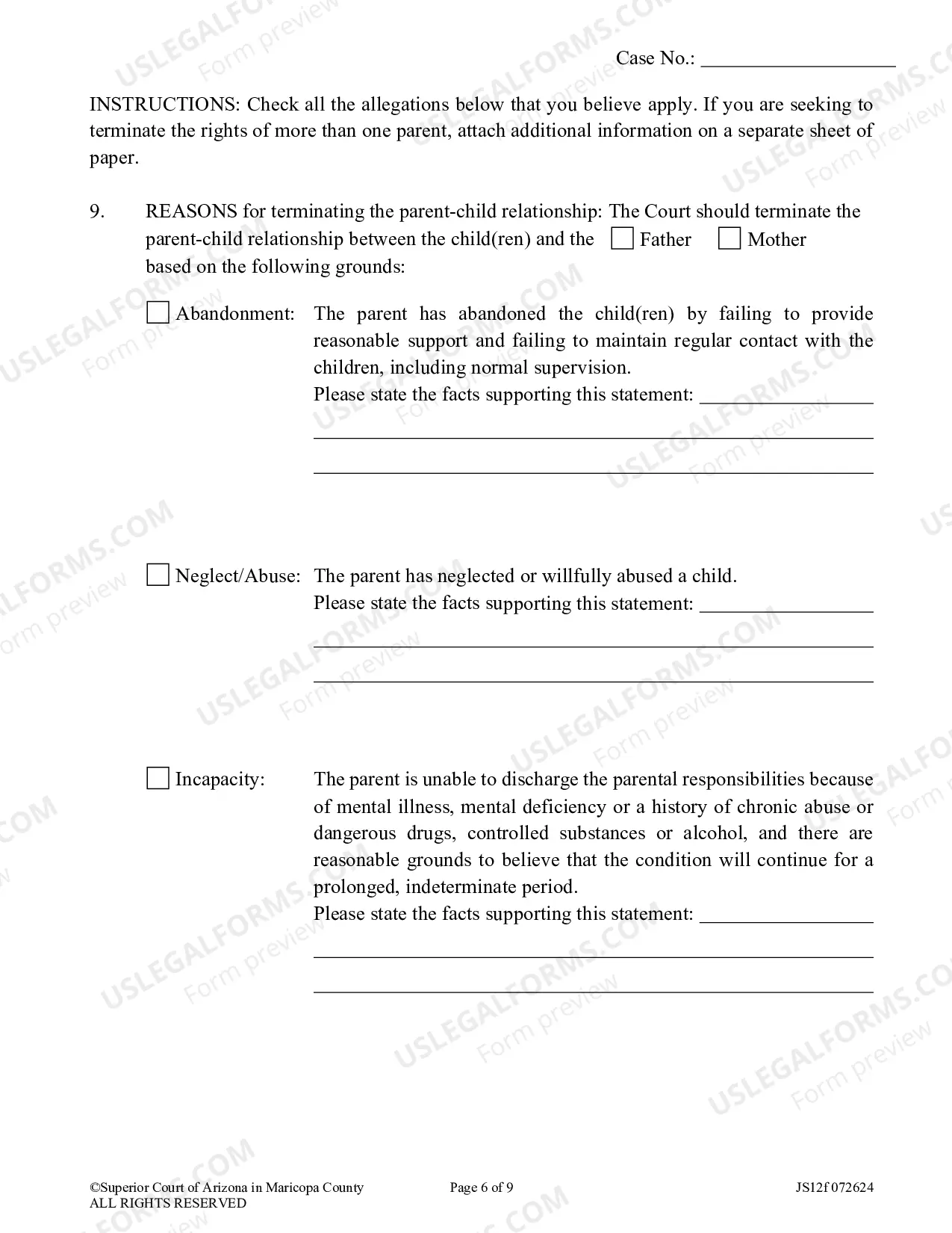 Preview Petition For Termination Of Parent Child Relationship