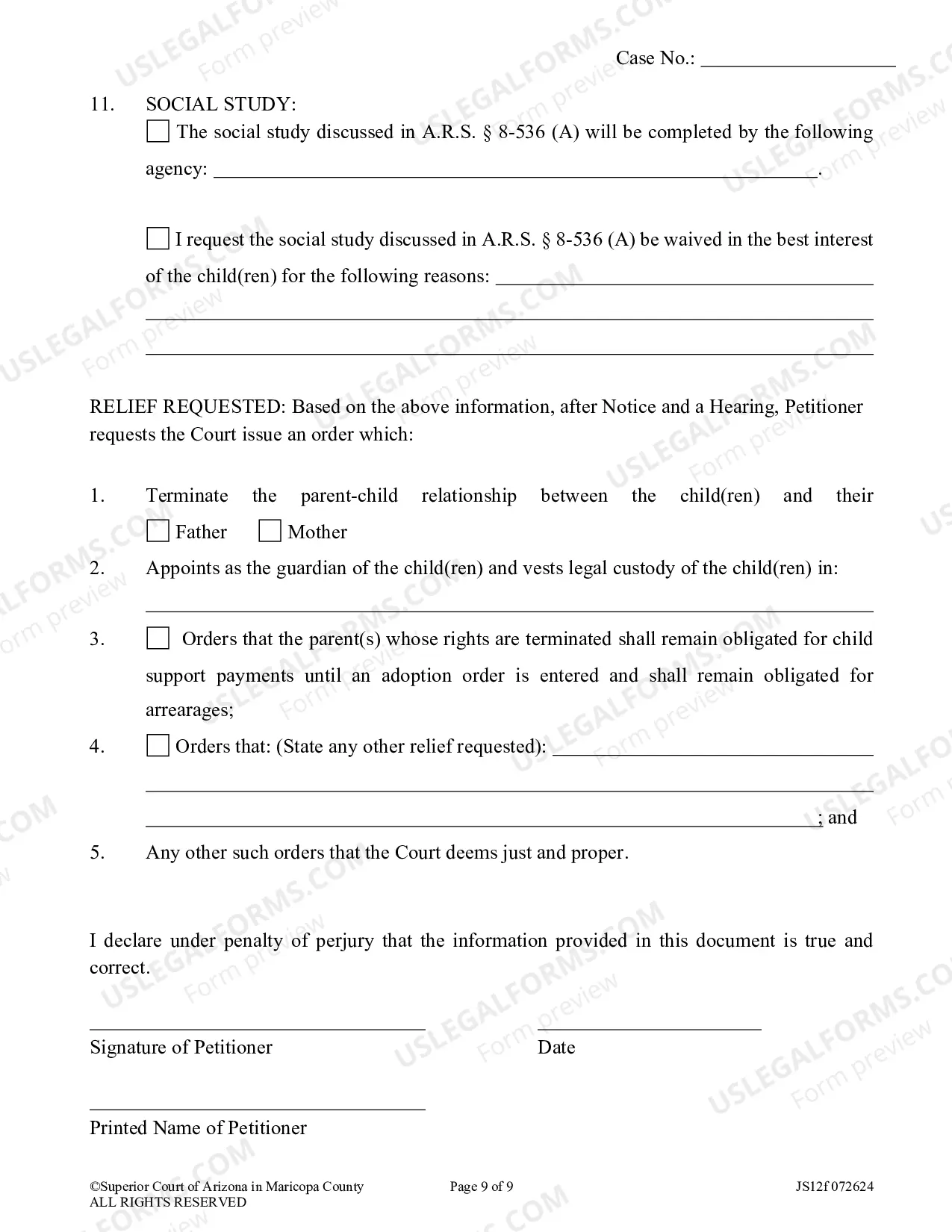 Preview Petition For Termination Of Parent Child Relationship