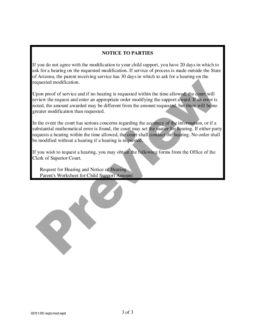 Preview Child Support Modification