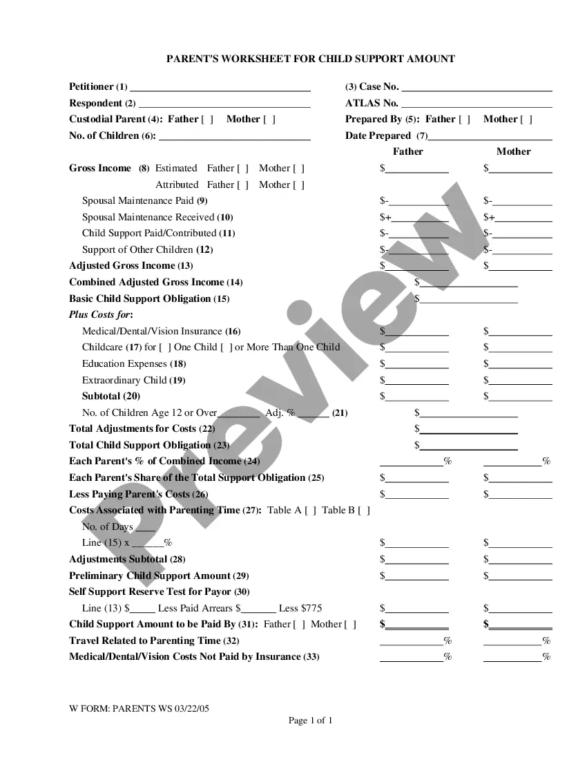 Preview Child Support Modification
