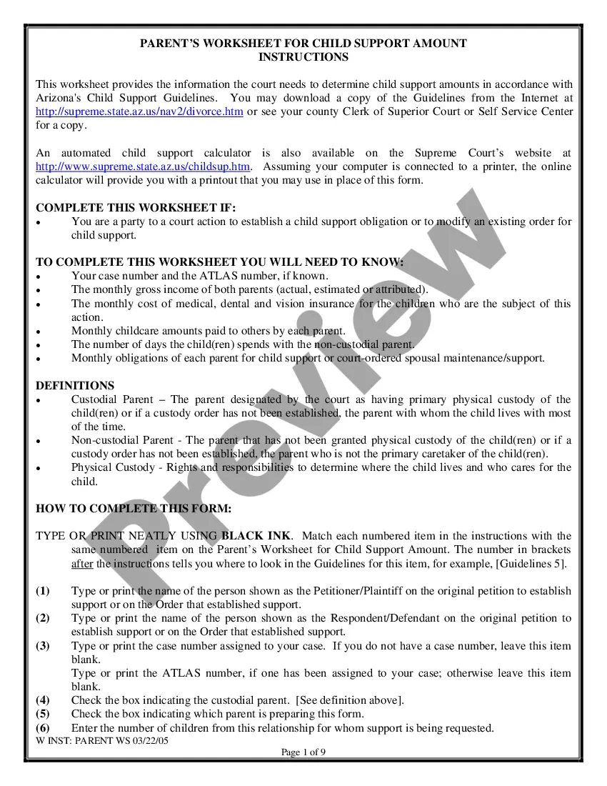 Preview Child Support Modification