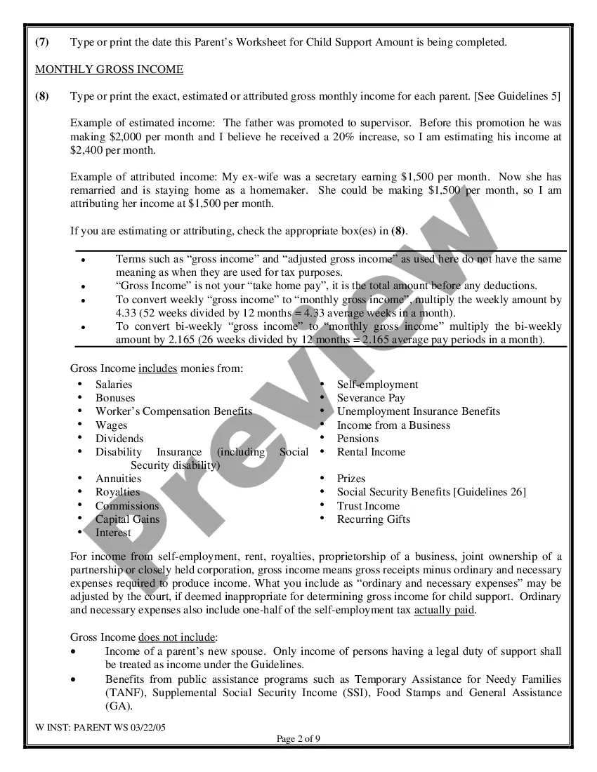 Preview Child Support Modification