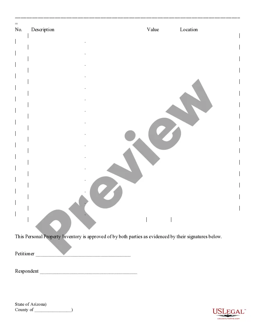 Preview Schedule of Division of Community Property and Additional Relief