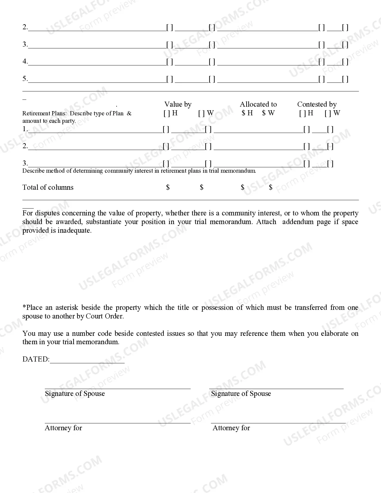 Preview Inventory of Personal Property