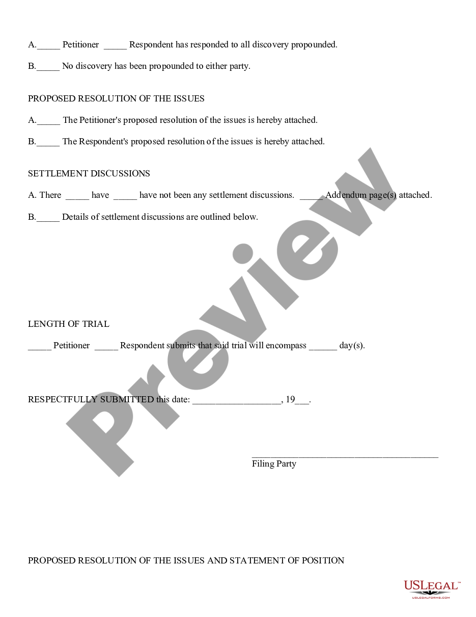 form Pretrial Statement preview
