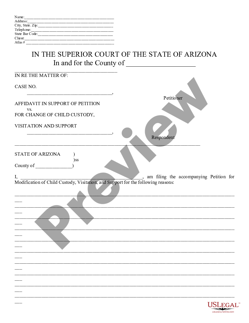 Child Custody Affidavit Pdf US Legal Forms