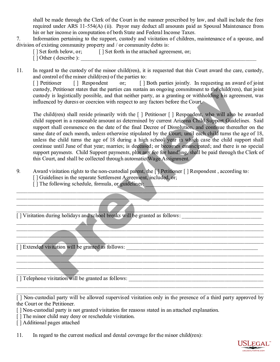 page 2 Petition for Divorce or Legal Separation preview