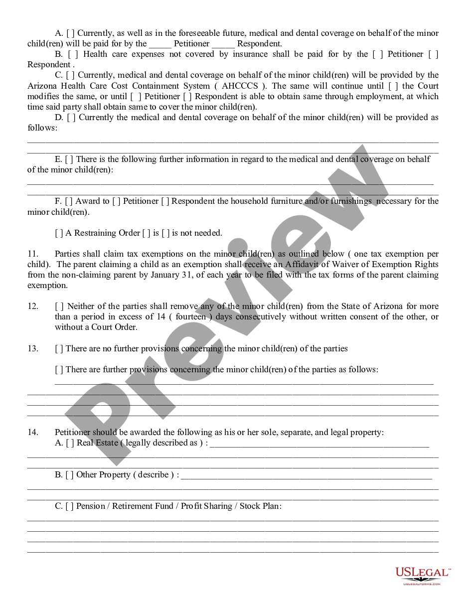 page 3 Petition for Divorce or Legal Separation preview