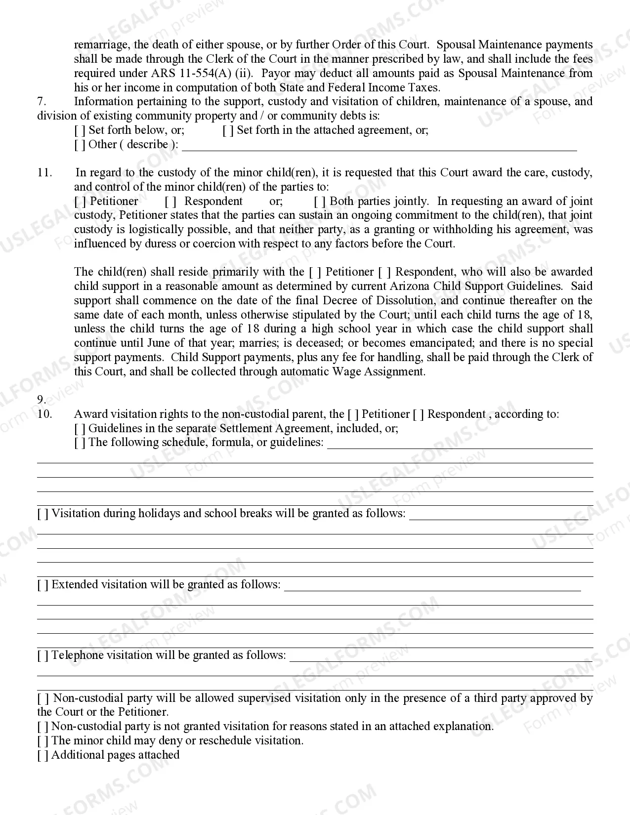 Preview Petition for Divorce or Legal Separation