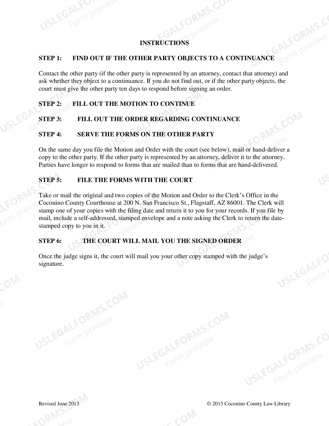 Preview Motion To Continue And Order