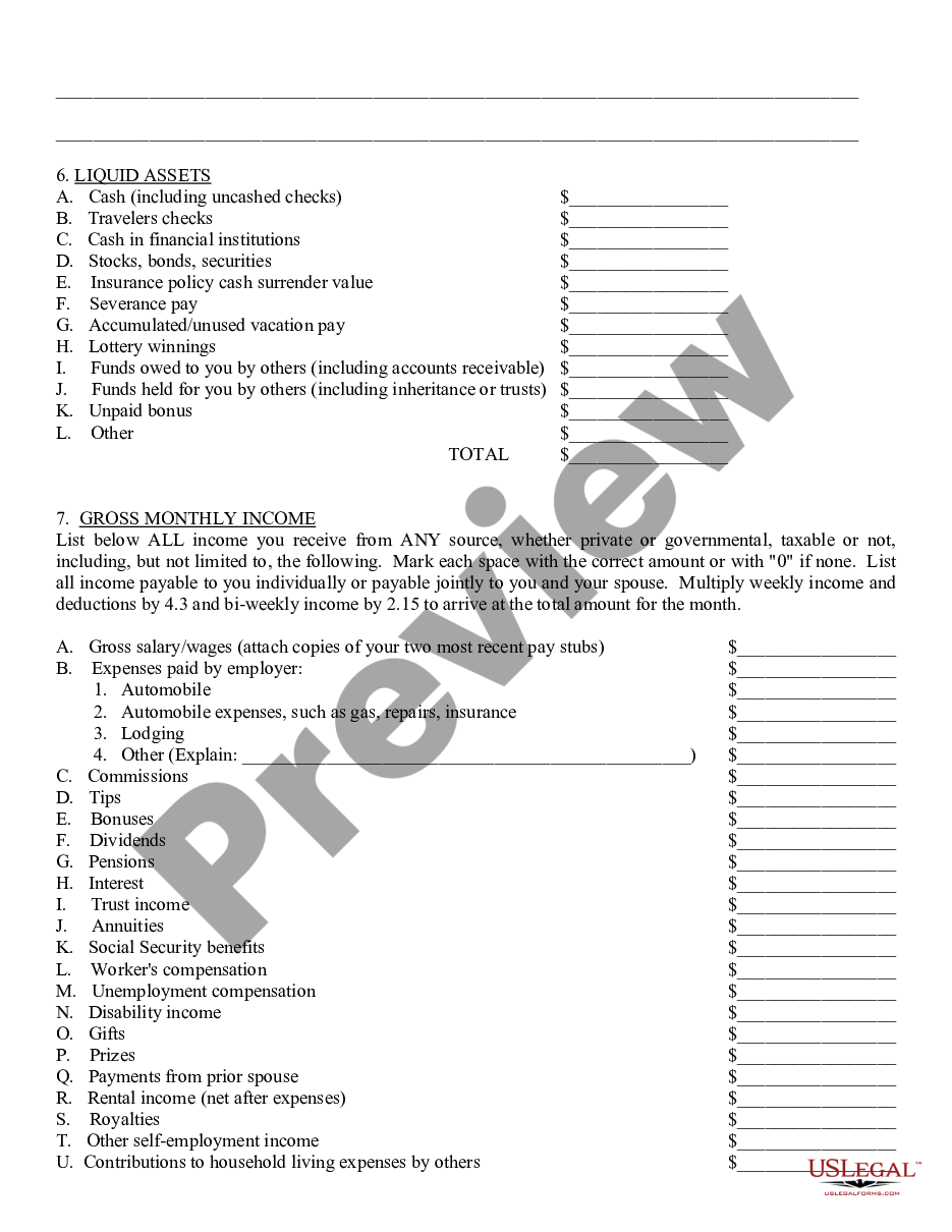 form Affidavit of Financial Info preview
