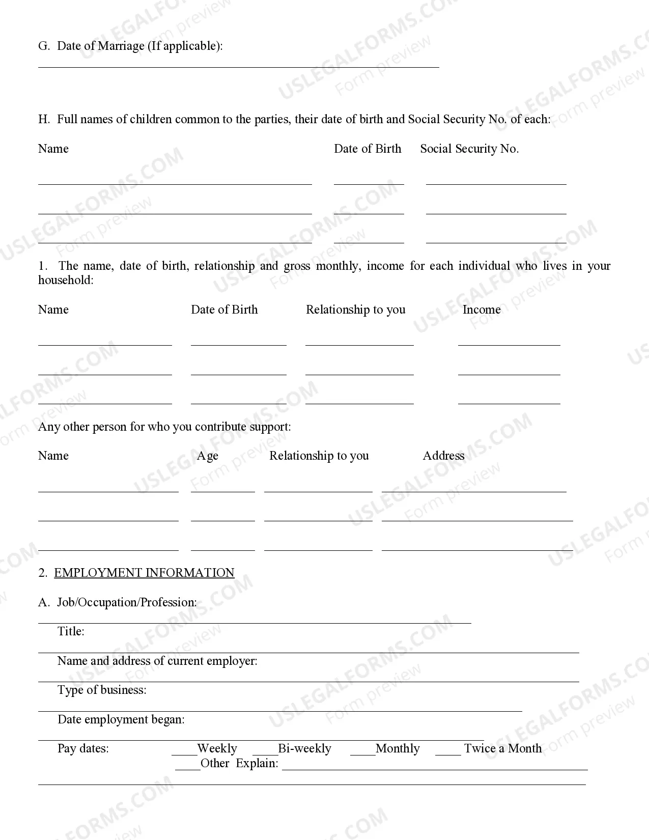 Preview Affidavit of Financial Info