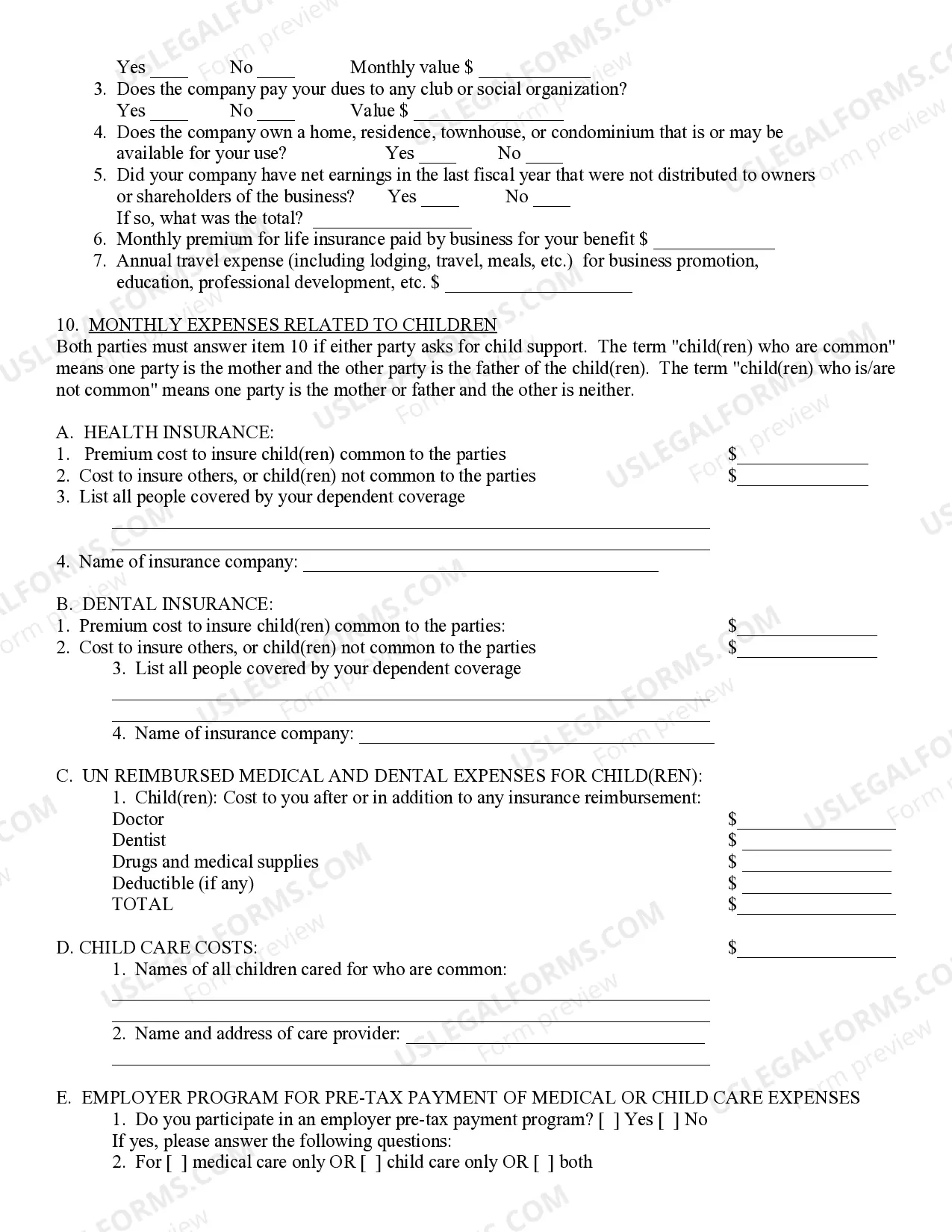 Preview Affidavit of Financial Info