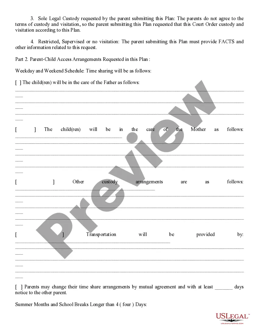 Get Parenting Plan Preview Parenting Plan