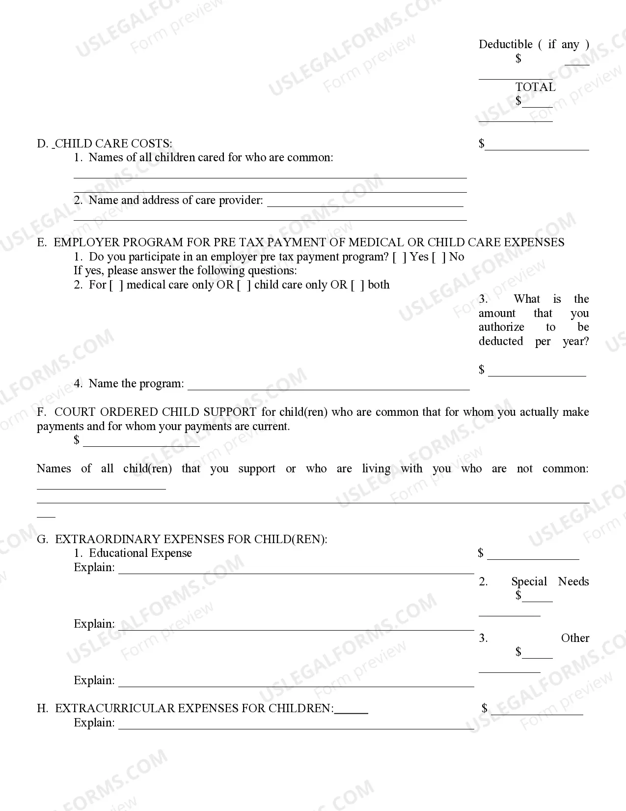 Preview Affidavit of Financial Information