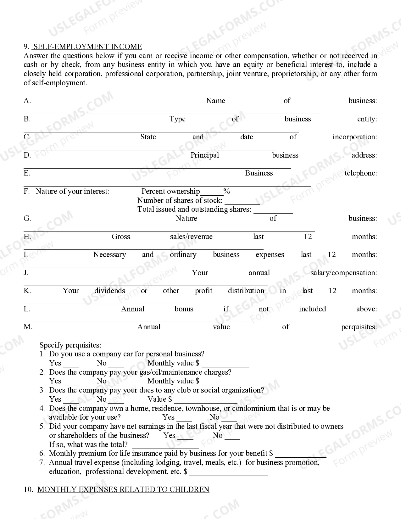 Preview Affidavit of Financial Information