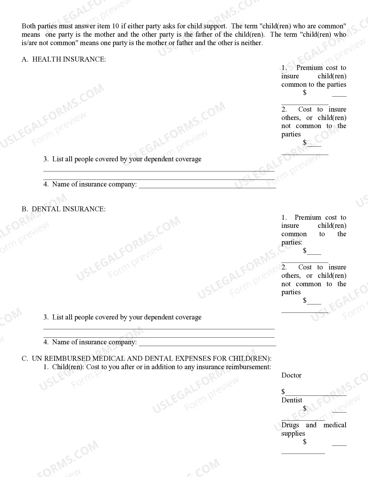 Preview Affidavit of Financial Information