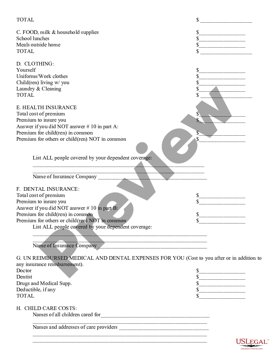 page 8 Affidavit of Financial Information preview
