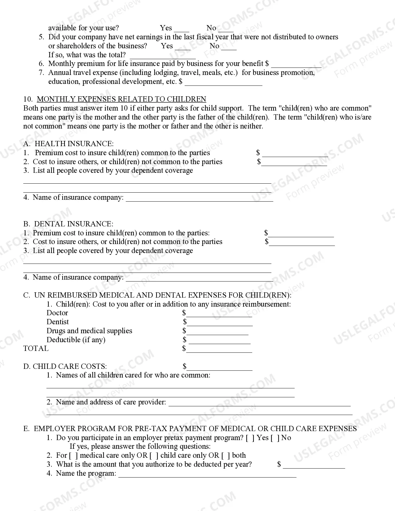 Preview Affidavit of Financial Information