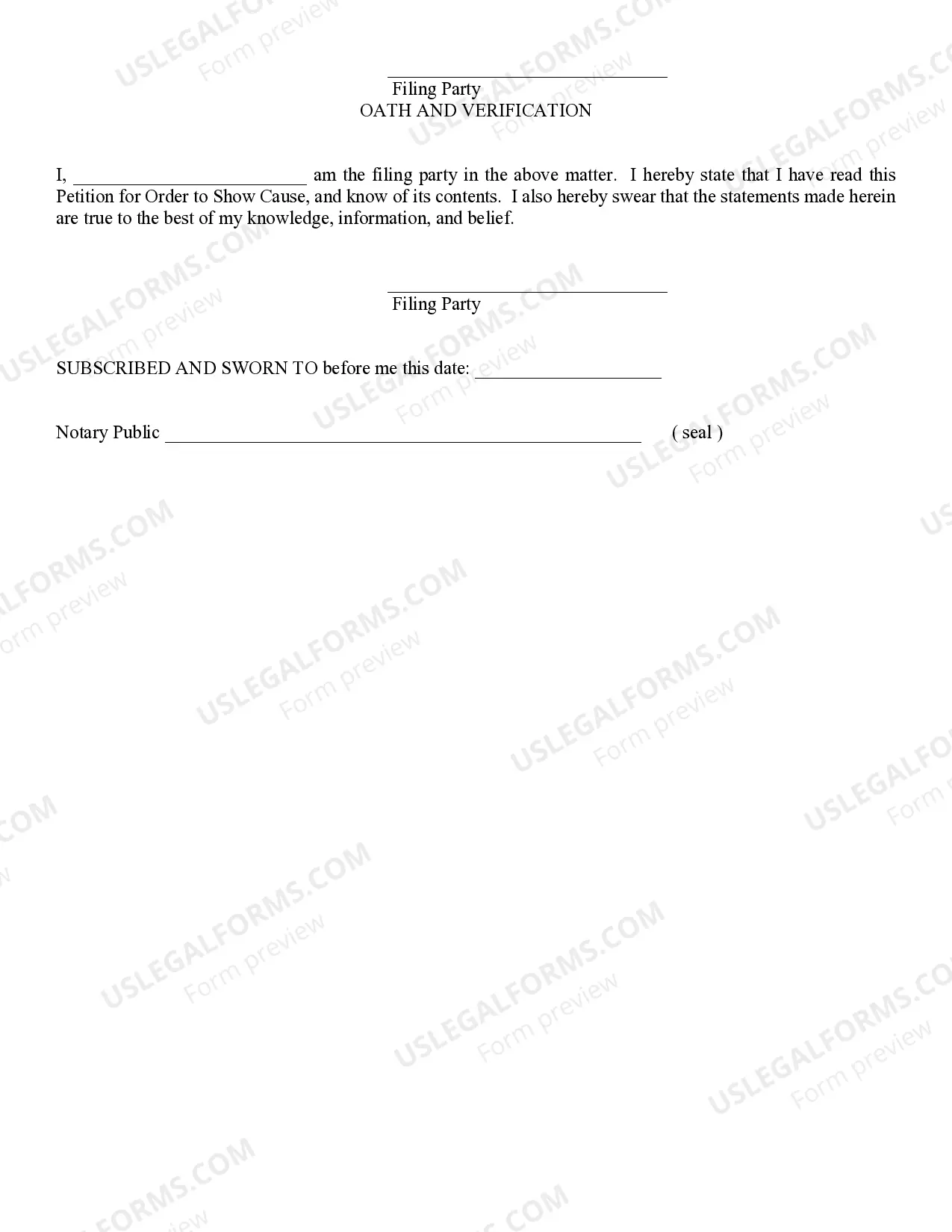 Preview Petition for OSC Establishing Custody, Support, and Visitation