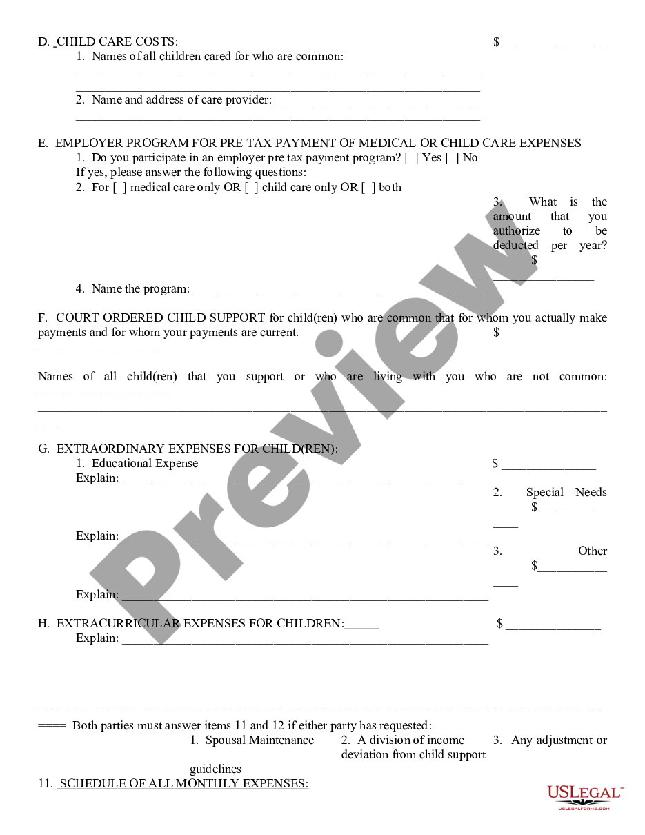 form Affidavit of Financial Information preview