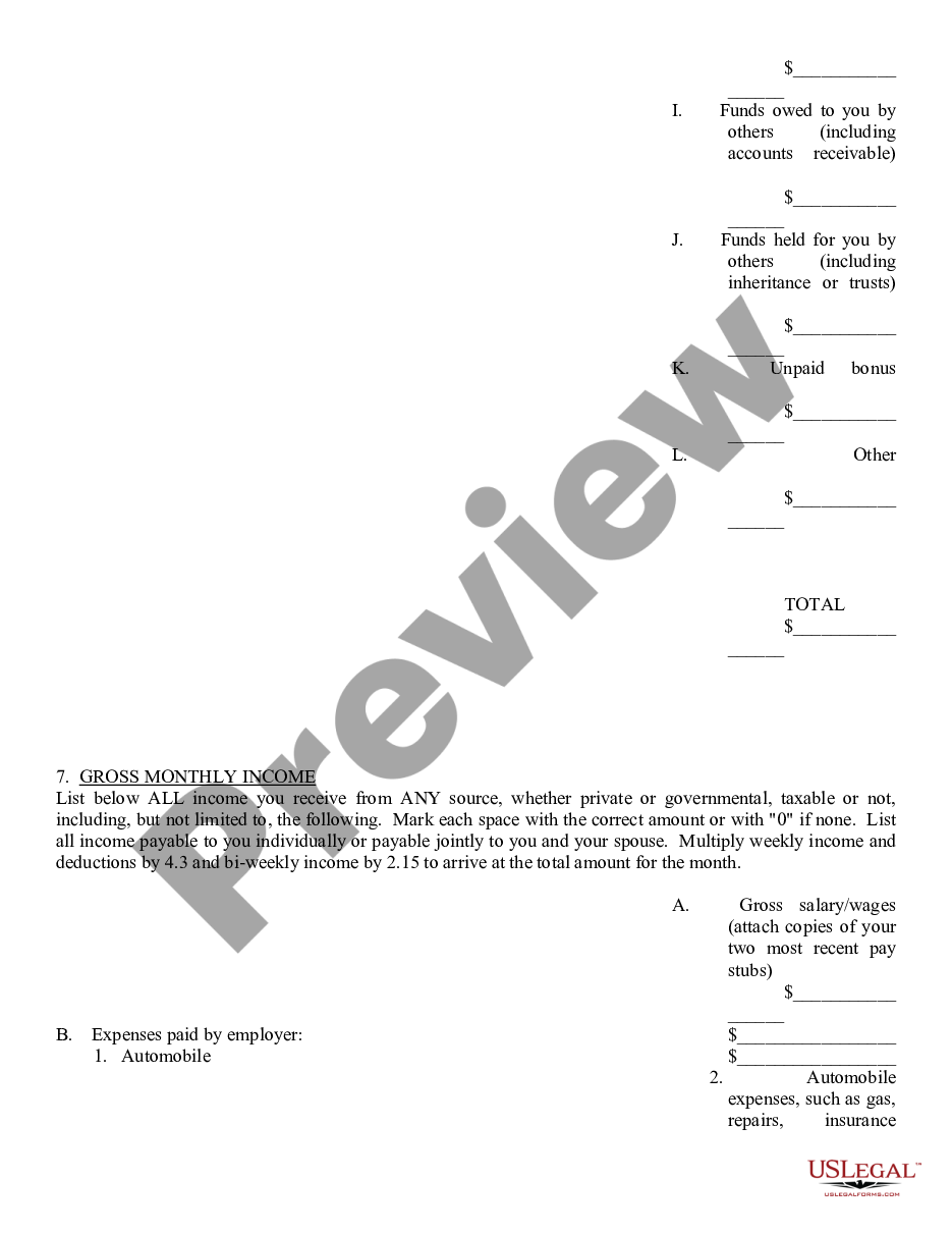 form Affidavit of Financial Information preview