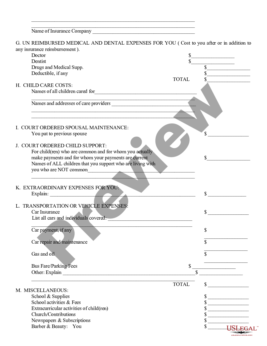 page 8 Affidavit of Financial Information preview