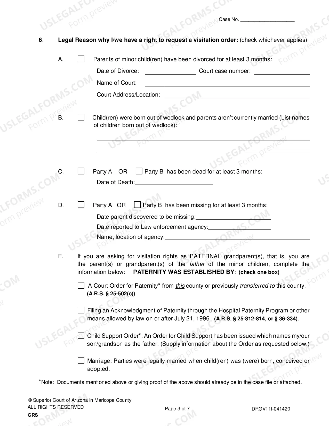 Preview Petition For Grandparent Visitation