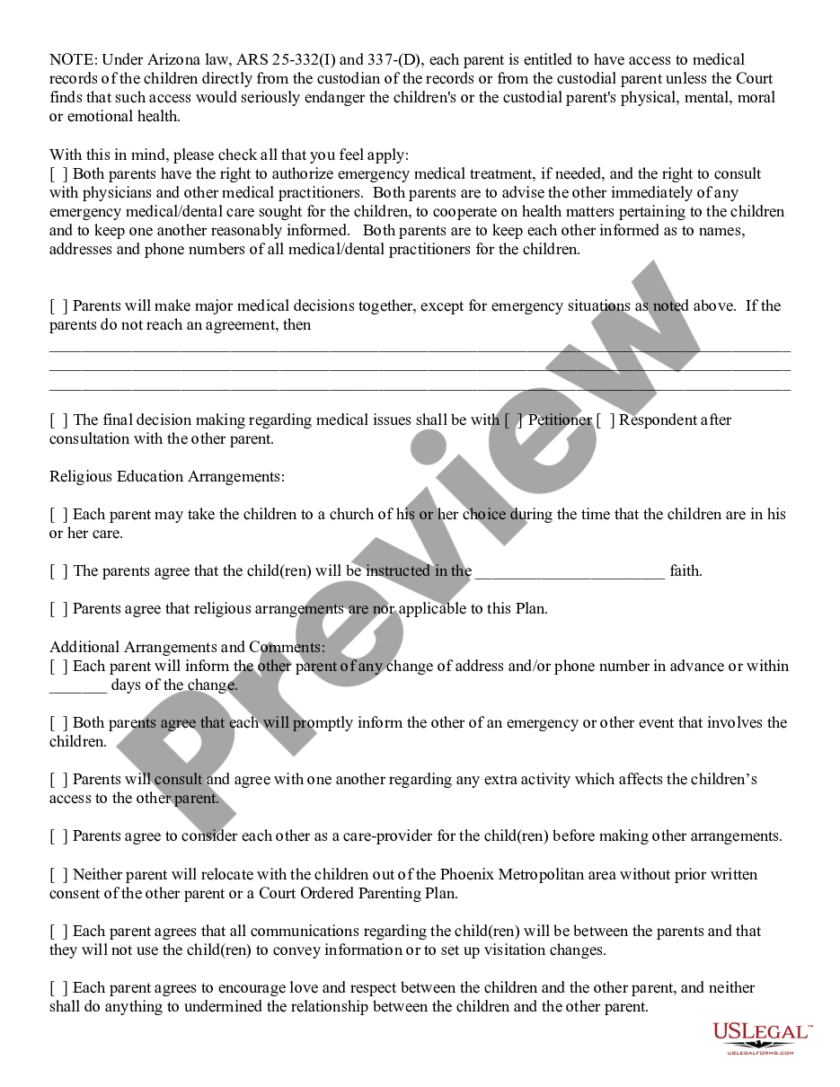 page 4 Parenting Plan and Guidelines preview