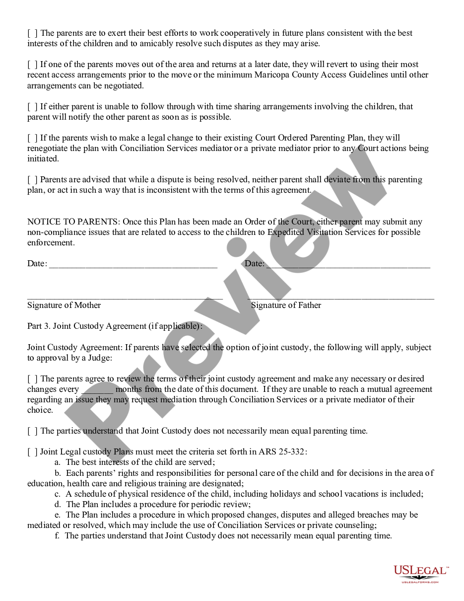 page 5 Parenting Plan and Guidelines preview