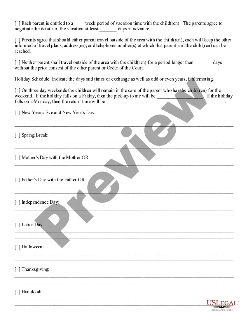 Get Parenting Plan and Guidelines Preview Parenting Plan and Guidelines