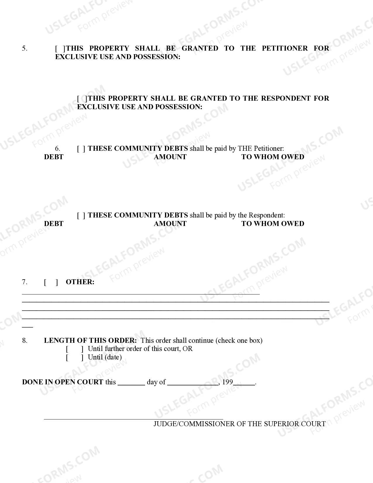 Preview Temporary Orders