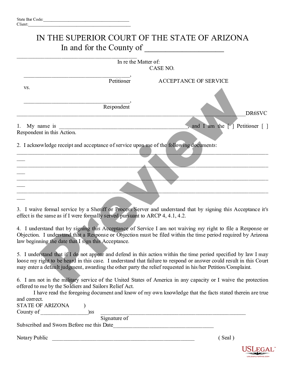 form Notice, Waiver, Acceptance of Service preview