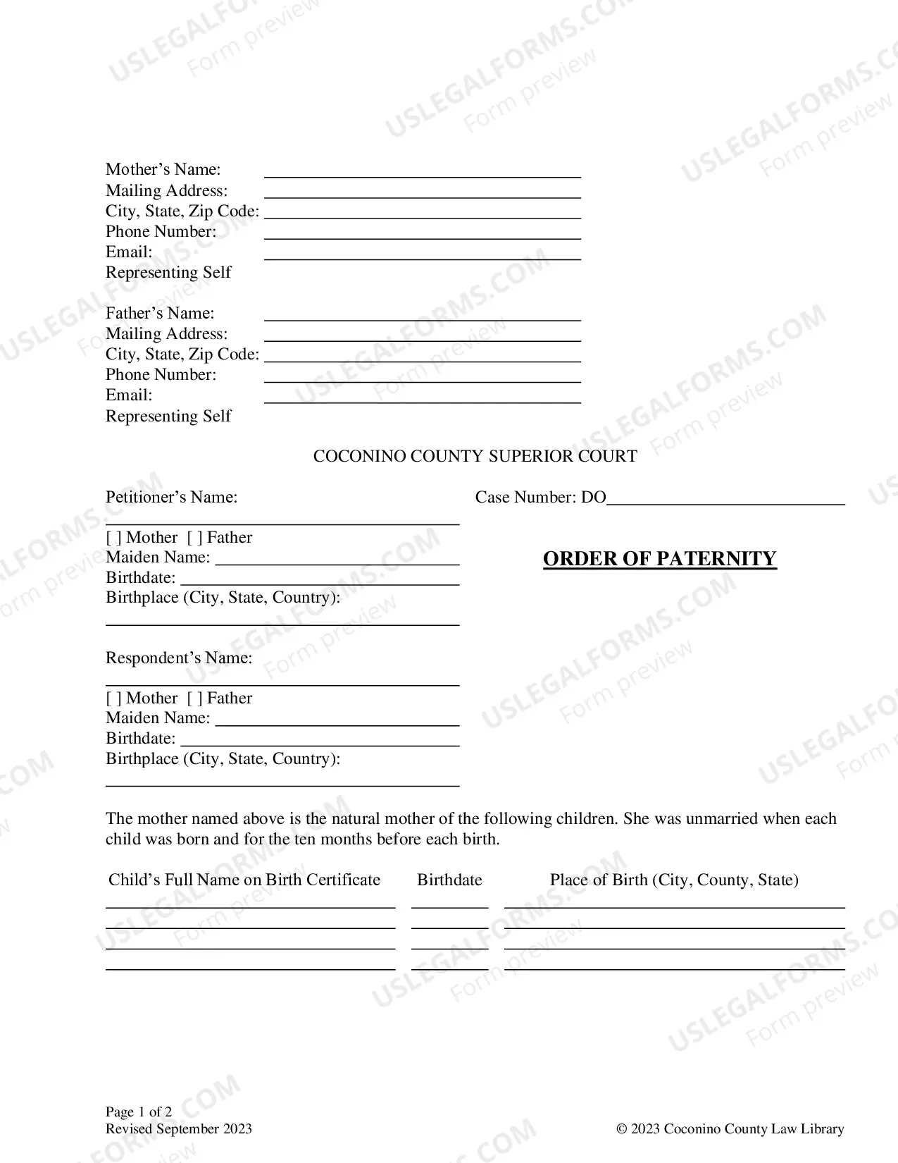 Preview Order Of Paternity