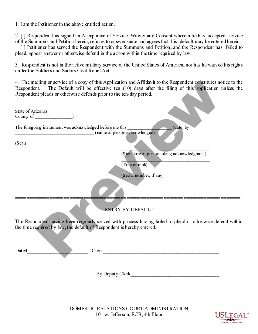 Preview Entry of Default and Blue Notice