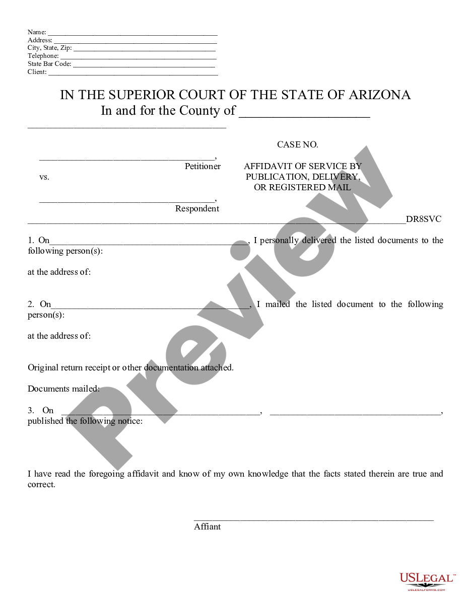 Arizona General Affidavit Arizona Affidavit Us Legal Forms 9110