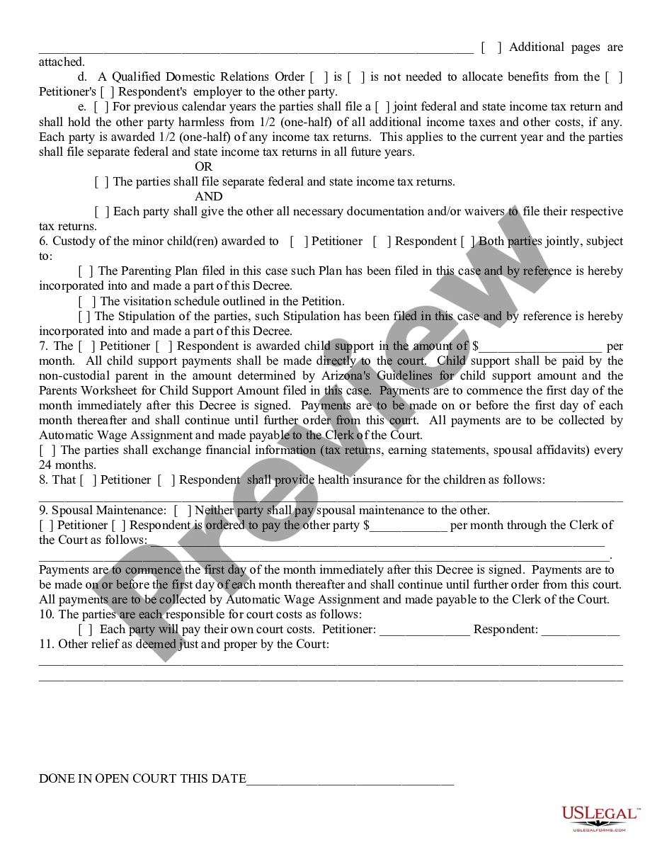 page 2 Decree of Dissolution or Legal Separation preview