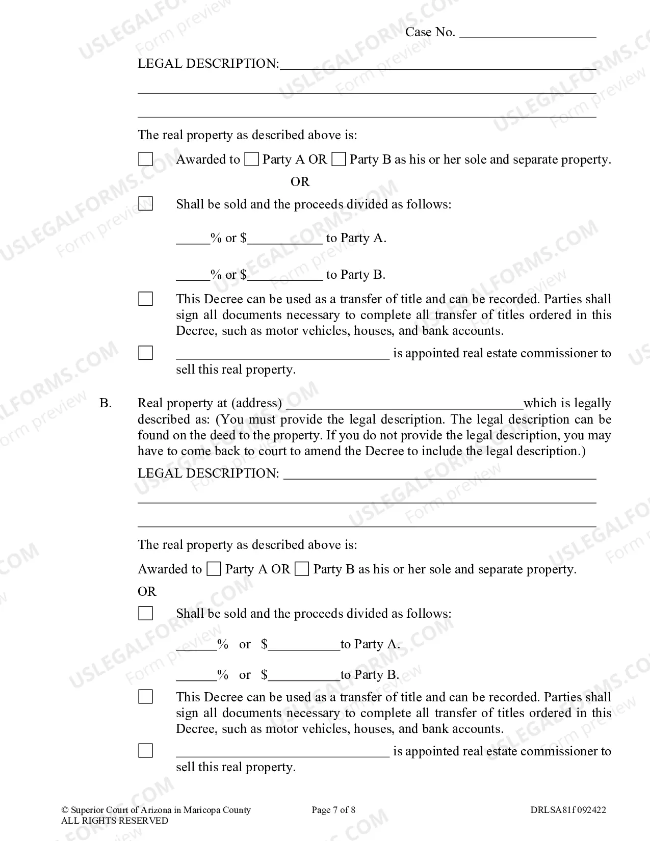 Preview Decree Of Legal Separation (Without Children)