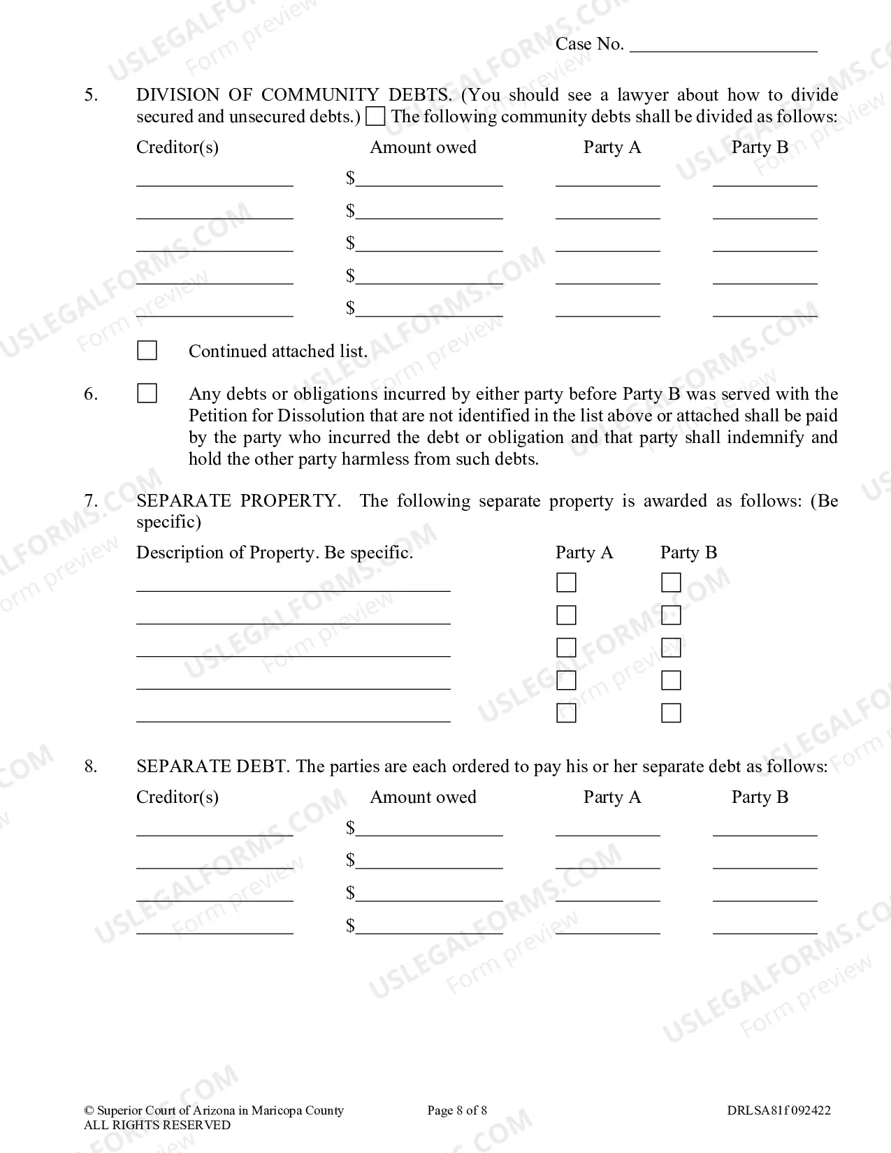 Preview Decree Of Legal Separation (Without Children)