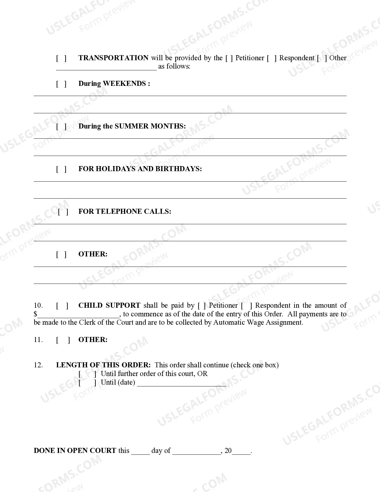 Preview Temporary Orders