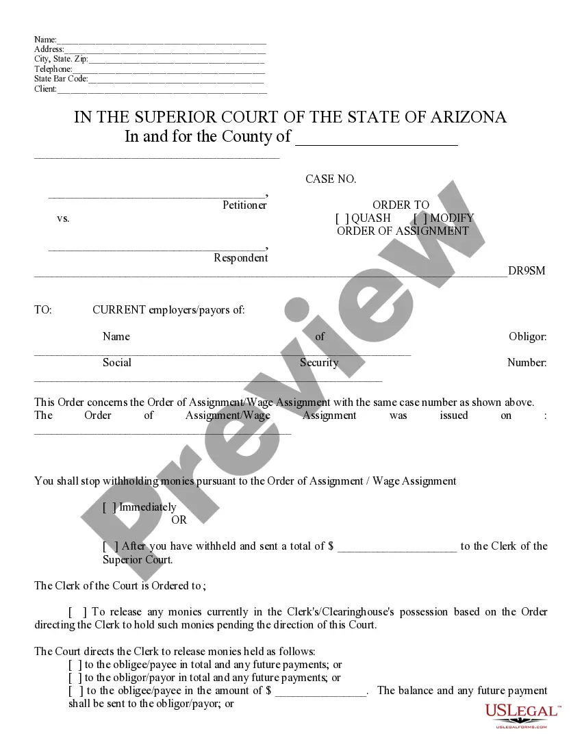 Get Motion to Quash Order of Assignment With Attachments Preview Motion to Quash Order of Assignment With Attachments