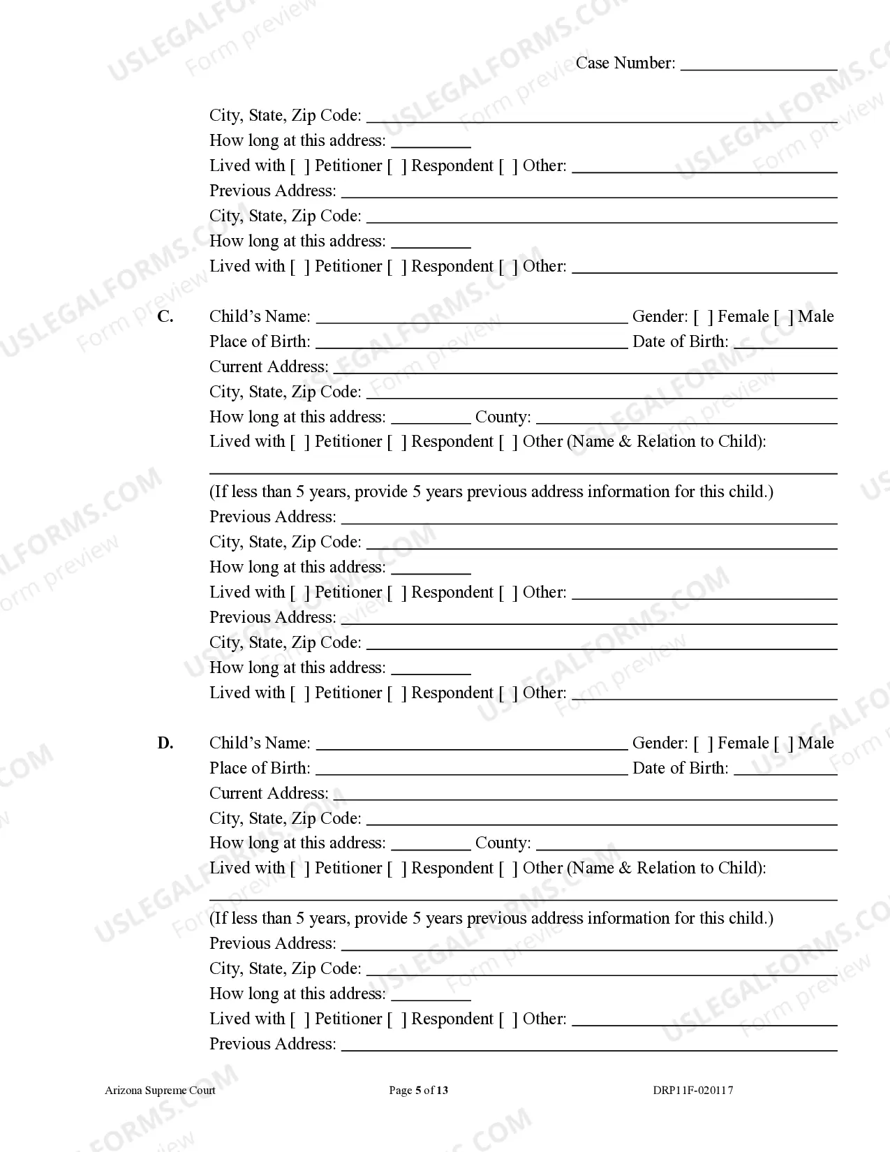 Preview Petition for Court Order for Paternity