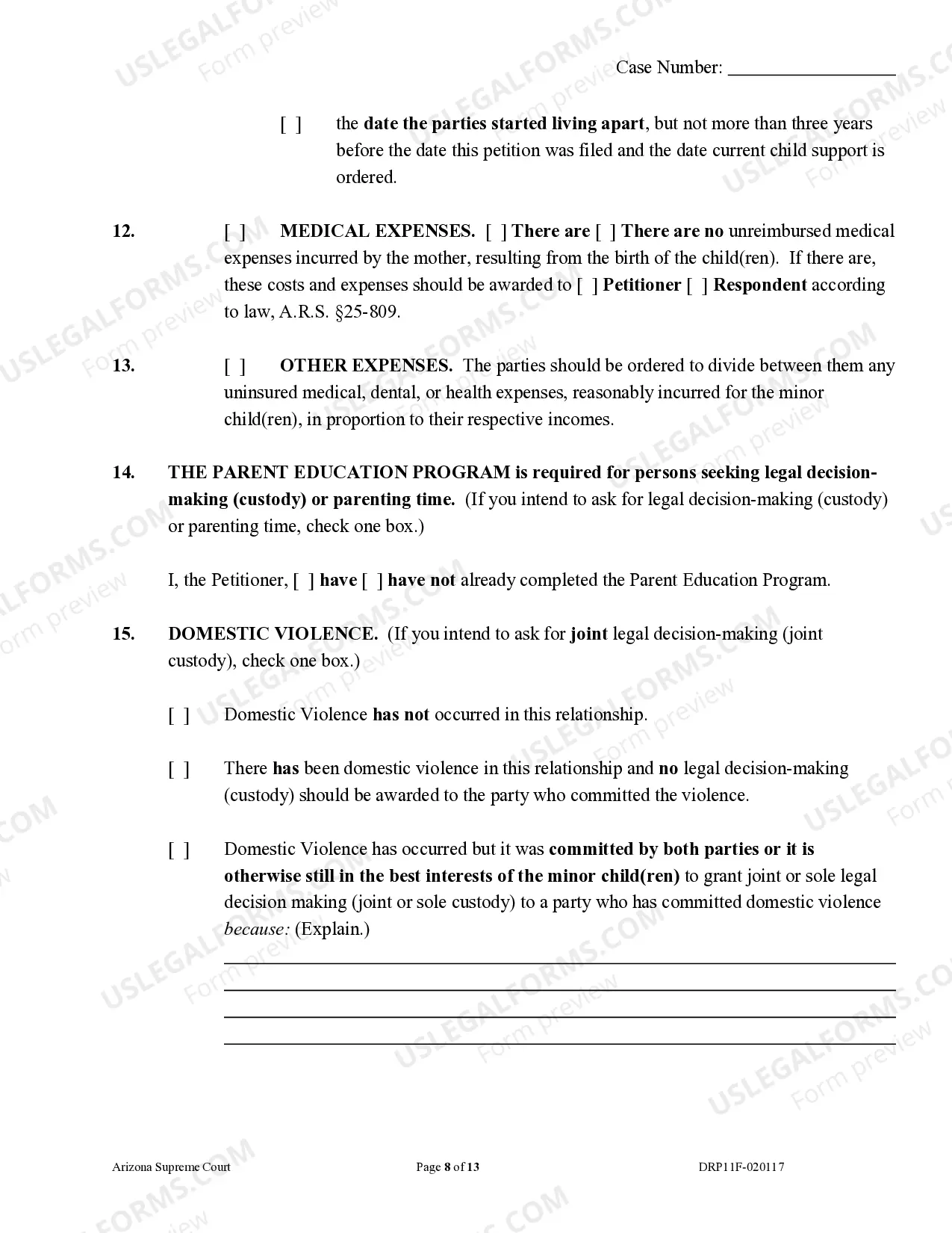 Preview Petition for Court Order for Paternity