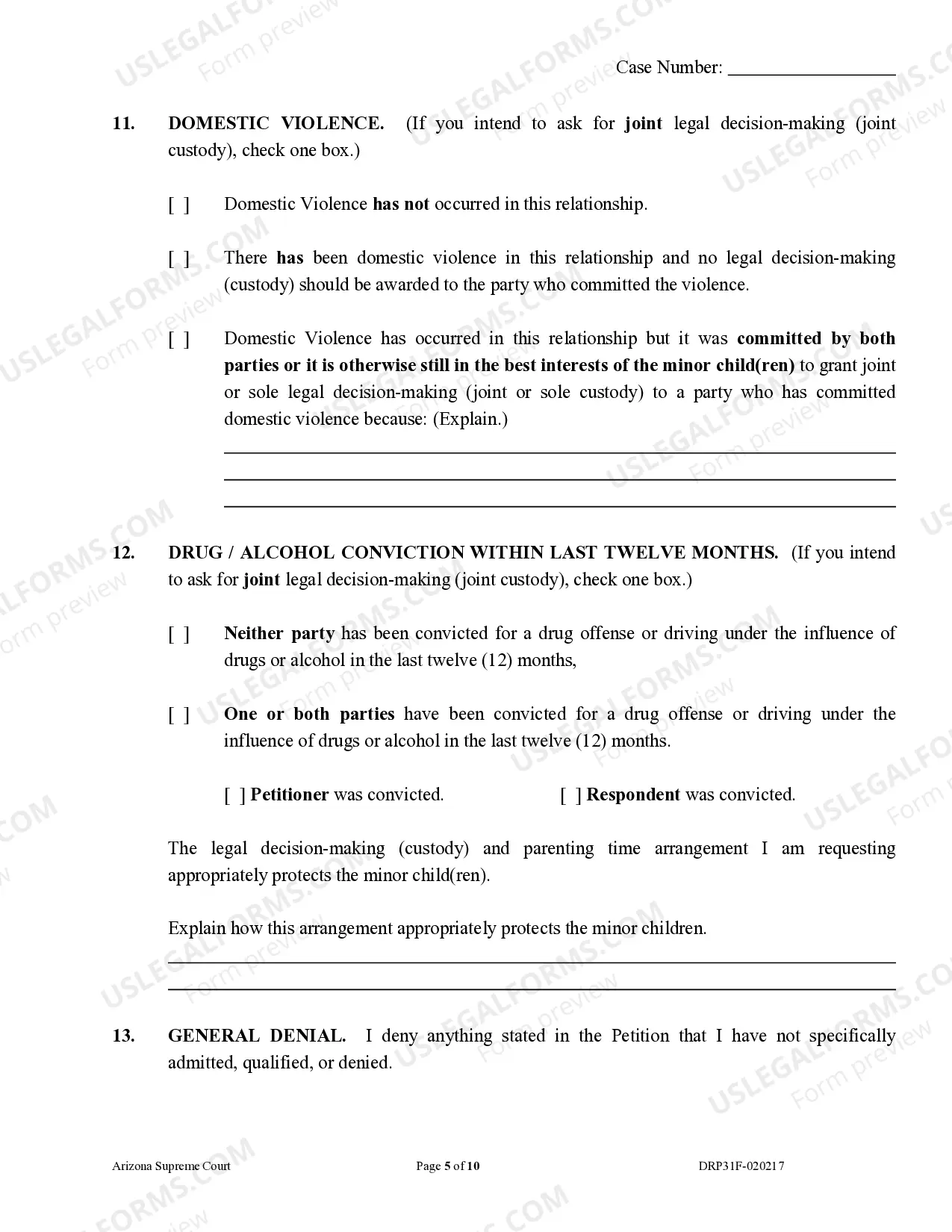 Preview Response to Petition for Court Order for Paternity
