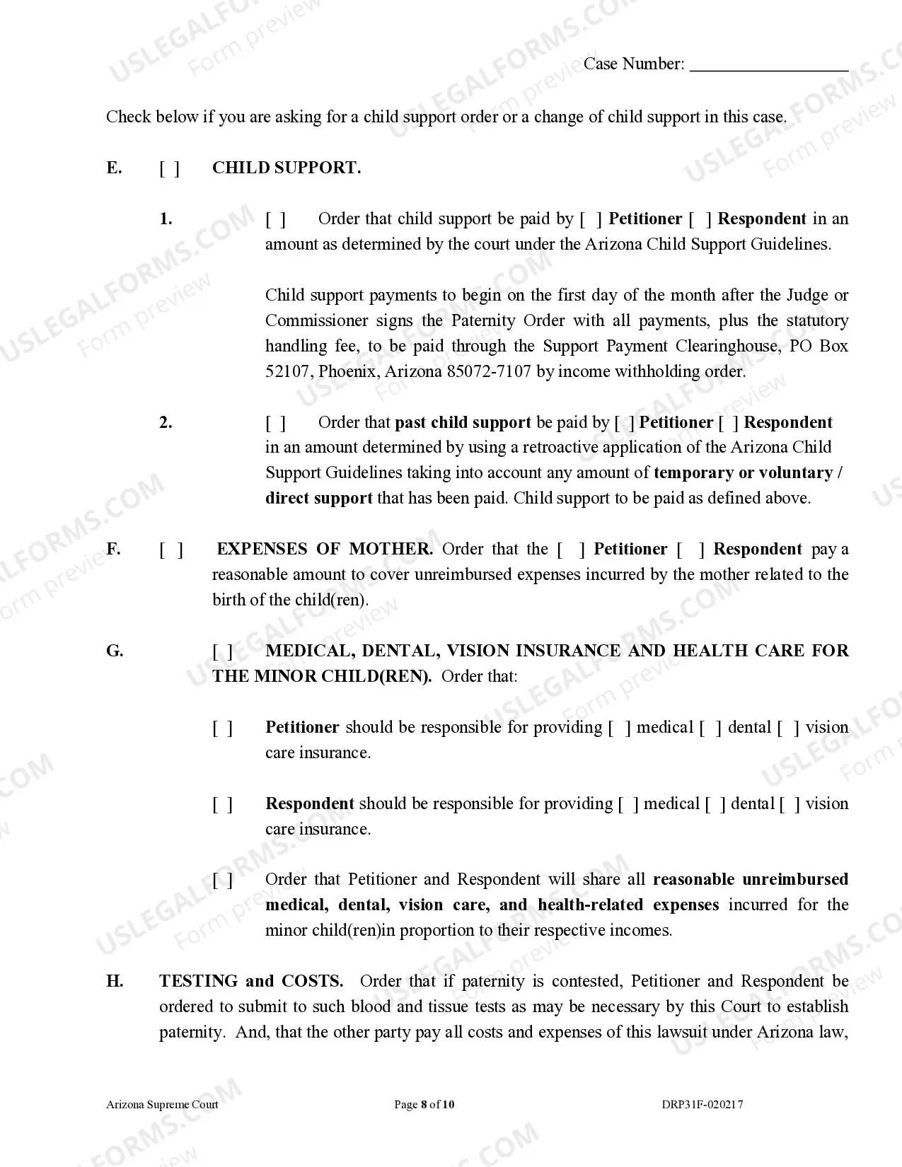 Preview Response to Petition for Court Order for Paternity