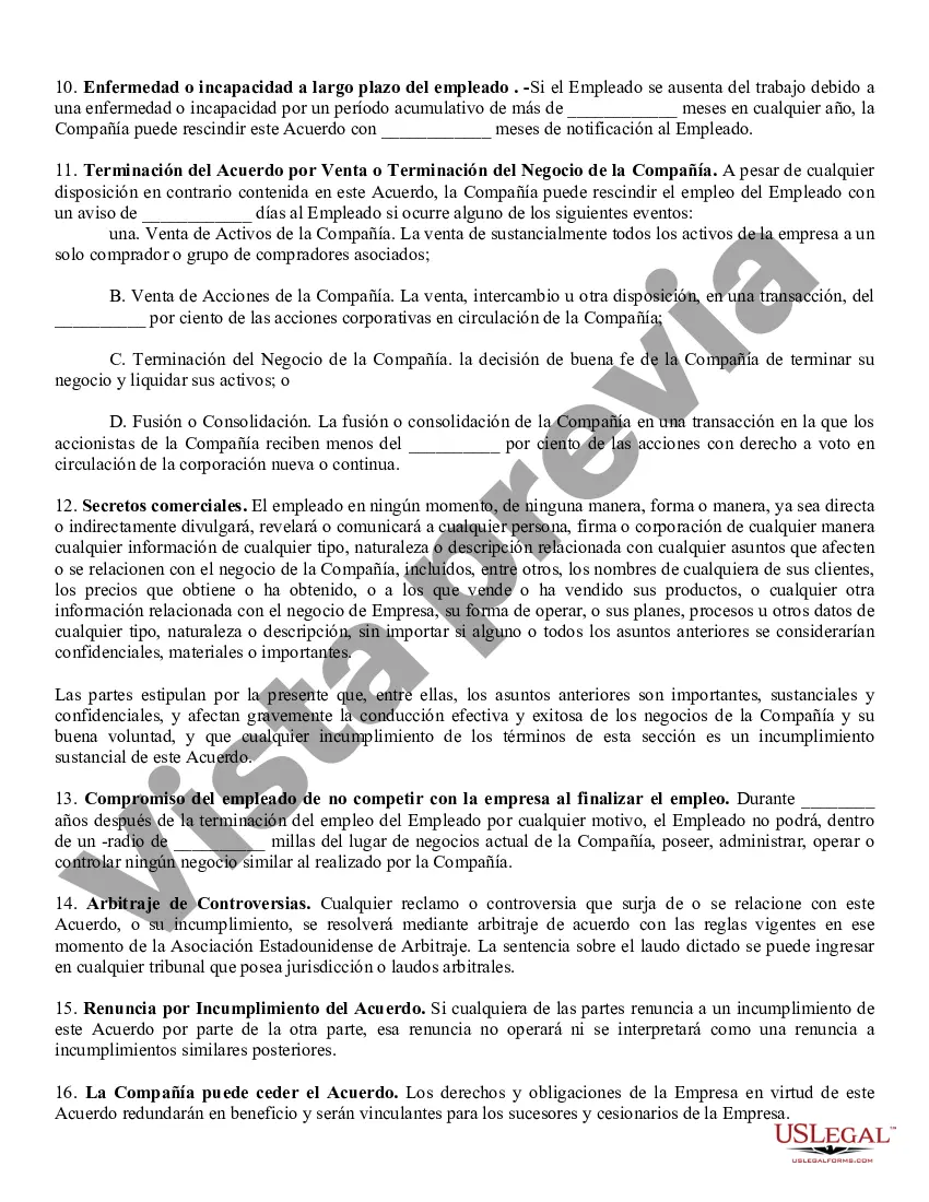 Preview Acuerdo de confidencialidad para el empleado