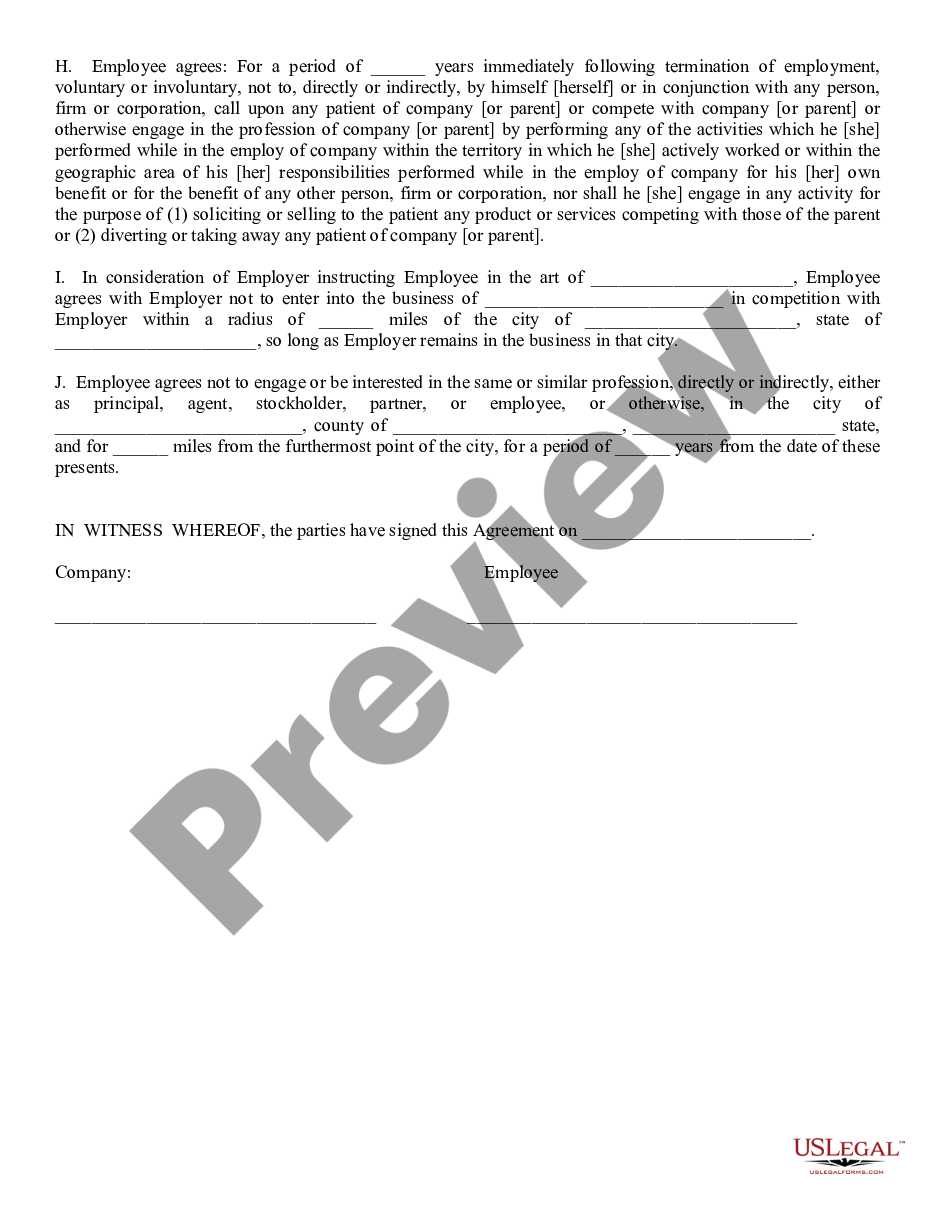 form Nondisclosure Agreement for Employee preview
