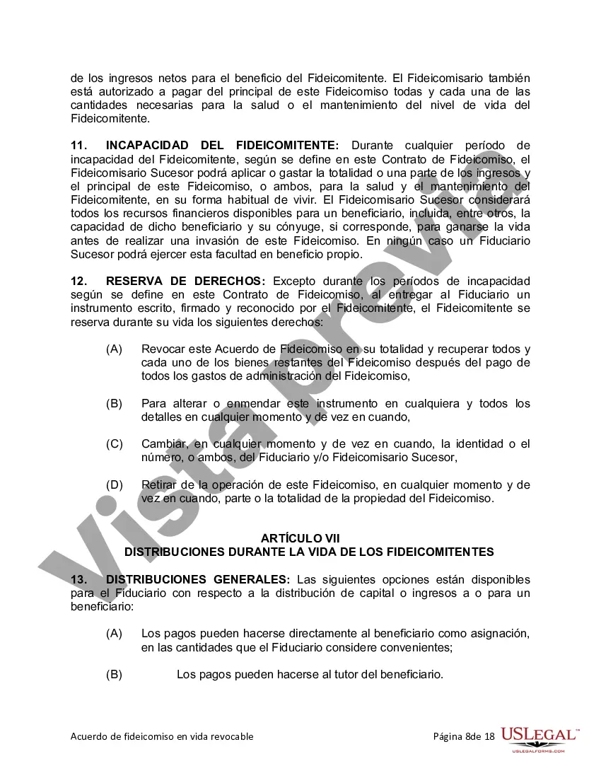 Preview Fideicomiso en vida para esposo y esposa sin hijos