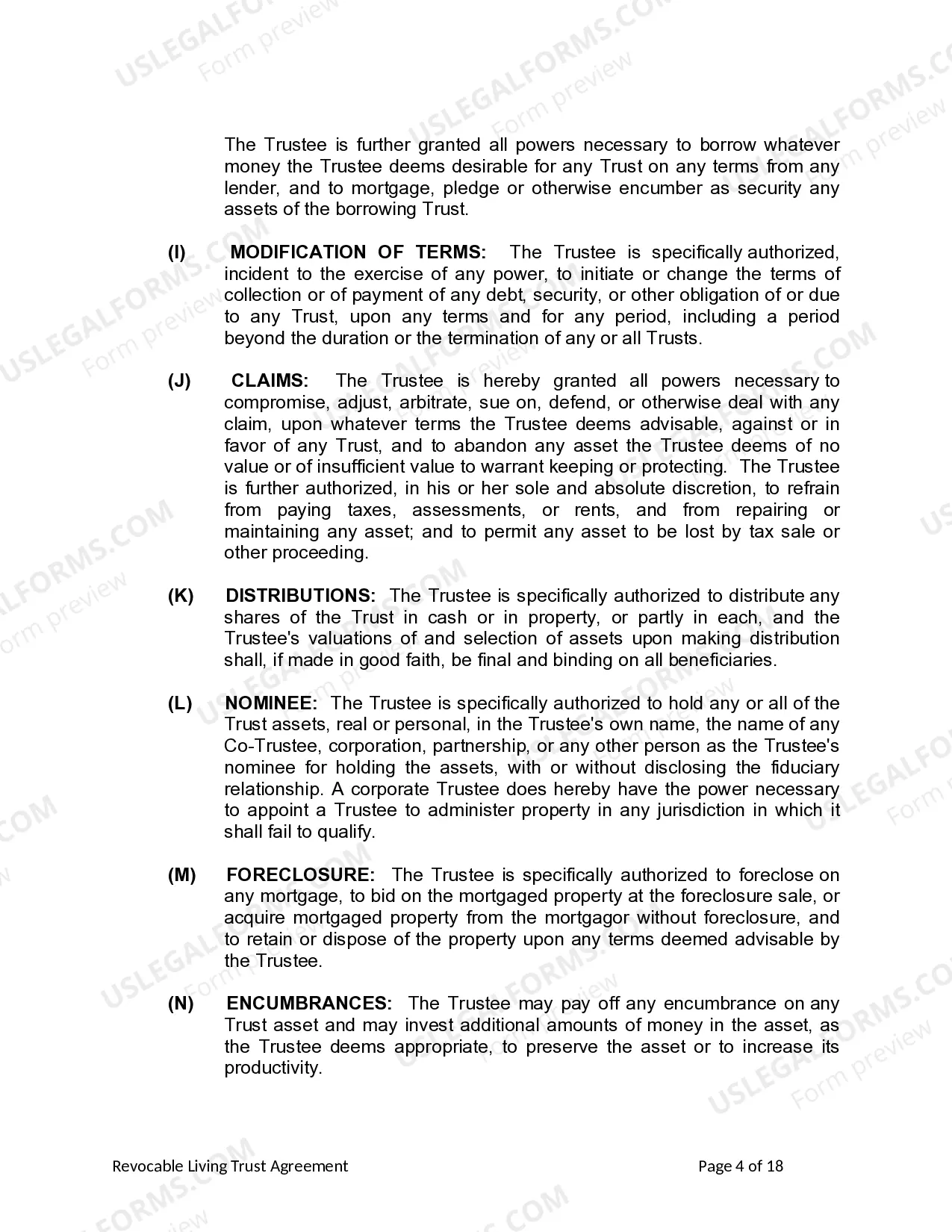 Preview Revocable Living Trust for Husband and Wife with No Children